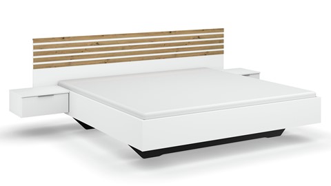 Bed Alva met nachtkastjes, alpine wit/artisan