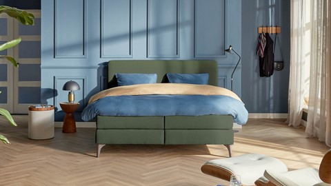 Boxspring Attraktiv Lykka vlak met gestoffeerd matras, green