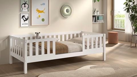 Kajuitbed Dallas met uitvalbeveiliging, wit