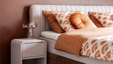 Opbergbox Ruby vlak met gestoffeerde matras, roze/bruin