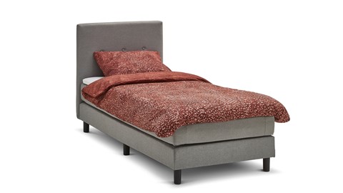 Boxspring Invito vlak met gestoffeerd matras, lichtgrijs