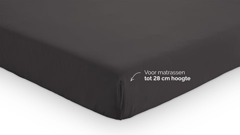 Hoeslaken B Bright Percale, antraciet