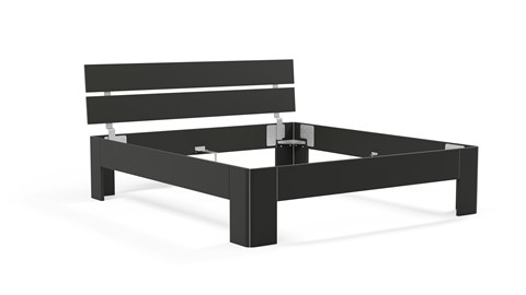 Bed Fresh met hoofdbord, zwart