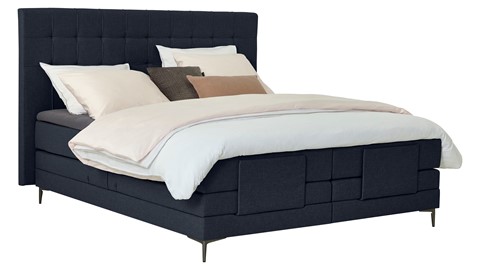 Boxspring Jade verstelbaar met gestoffeerd matras, navy