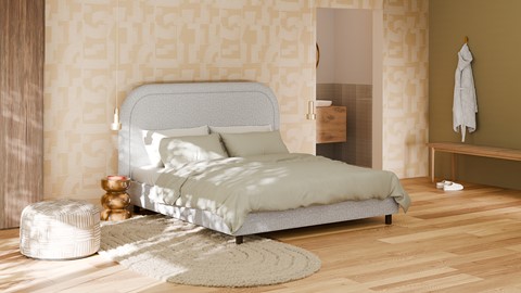 Bed Amber linen touch, light grey