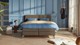Boxspring Attraktiv Lykka vlak met gestoffeerd matras, cappuccino