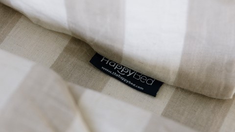 HappyBed Stripes Melange - dekbed zonder overtrek, beige+wit
