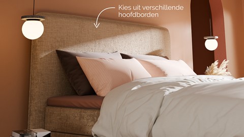 Boxspring Quartz - Velvet motif, beige