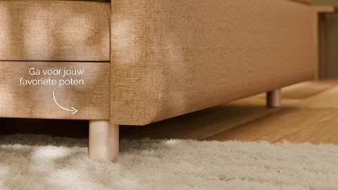 Boxspring Mica soft touch verstelbaar met gestoffeerd matras, mocha mousse