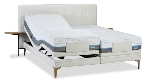 Boxspring Elite Lines verstelbaar met Slow Motion 2 matras, ivory