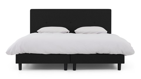 Boxspring Invito vlak met Bridge matras, zwart