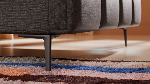 Boxspring Crystal linen touch vlak met gestoffeerd matras, dark grey