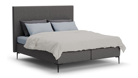 Boxspring Emerald met Silver Pocket Deluxe Foam matras, dark grey