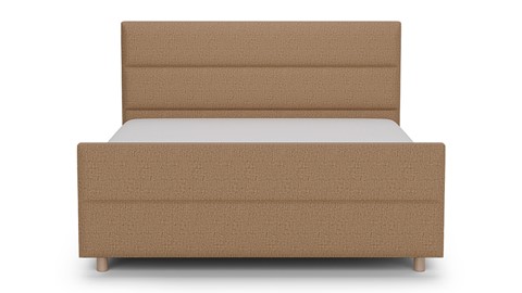 Boxspring Mica soft touch verstelbaar met gestoffeerd matras, mocha mousse