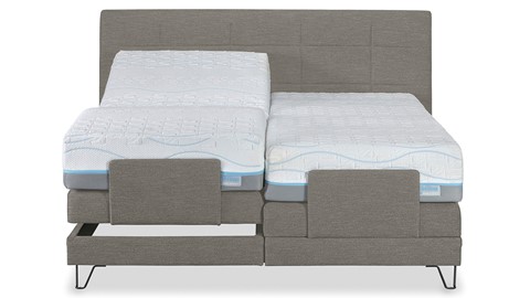 Boxspring Supreme Square verstelbaar met Slow Motion 2 matras, stone