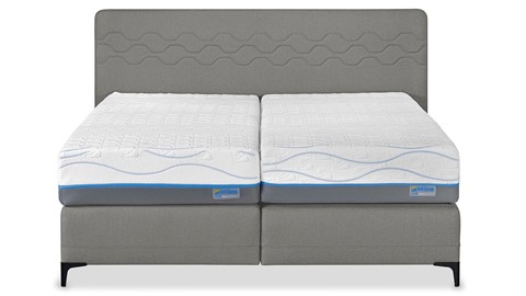 Boxspring Supreme Curves vlak met Slow Motion 2 matras, grijs