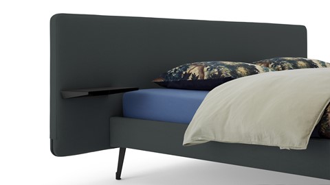 Bed Bädd Forma met Bossflex 400 vlak en gestoffeerd matras, etna anthracite