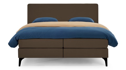 Boxspring Attraktiv Lykka vlak met gestoffeerd matras, cappuccino