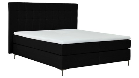 Boxspring Jade vlak met gestoffeerd matras, black