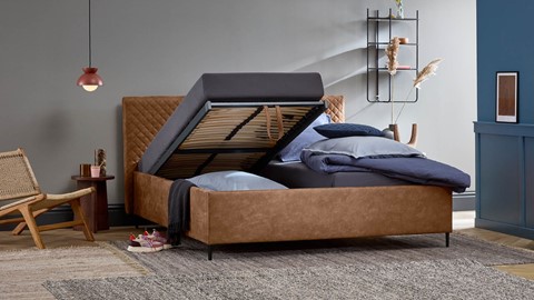 Opbergbed Diamond, camel