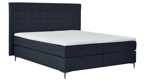 Boxspring Jade vlak met gestoffeerd matras, navy