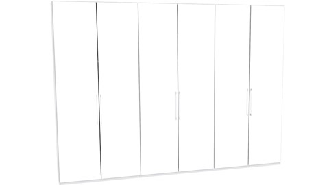 Draaideurkast Motion, wit/glas wit