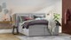 Opbergboxspring Pearl vlak met gestoffeerd matras, lightgrey
