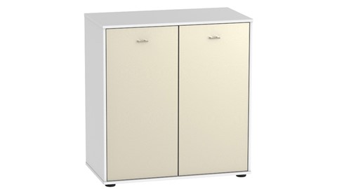 Commode Tokio met 2 deuren, wit/glas magnolie