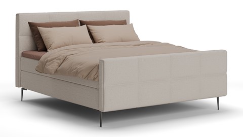 Boxspring Crystal soft touch met gestoffeerd matras, beige