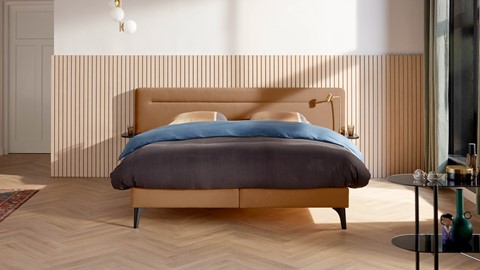 Boxspring Element Hallbar vlak met Balance matras, olbia caramel