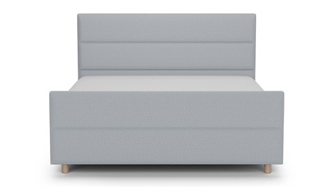 Boxspring Mica soft touch verstelbaar met gestoffeerd matras, light blue