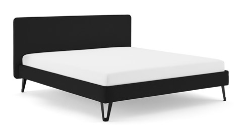 Bed Bädd Skönn met Bossflex 400 vlak en gestoffeerd matras, etna black