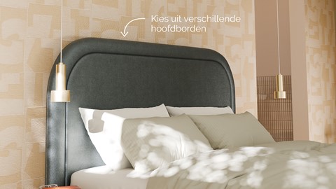 Bed Amber velvet glow, grey blue