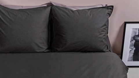 Dekbedovertrek Cotton Uni, anthracite