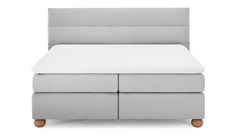 Boxspring Solid Lina vlak met gestoffeerd matras, light grey