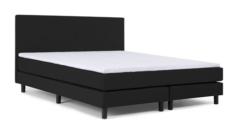 Boxspring Invito vlak met gestoffeerd matras, zwart