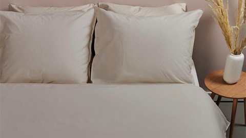 Dekbedovertrek Cotton Uni, taupe