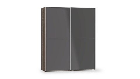 Schuifdeurkast Motion, truffel eiken/glas graphit