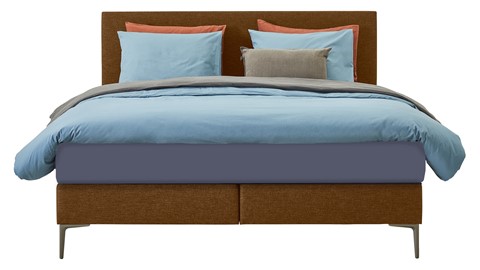 Boxspring Emerald vlak met B Bright 3100/3150 PK, cognac
