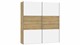 Schuifdeurkast Kixx, volledig met houten deuren, eiken/wit