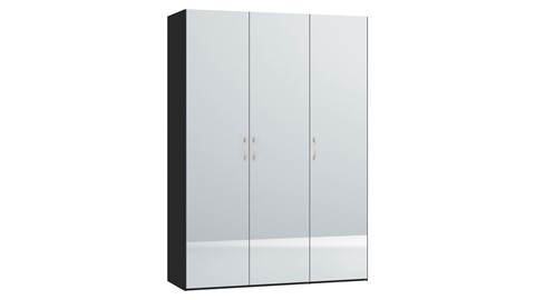 Draaideurkast Compact met spiegel, zwart