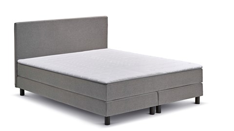 Box Ambra vlak met gestoffeerd matras, lichtgrijs