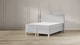 Boxspring Emma Deluxe Classic vlak met gestoffeerd matras en poot naturel, light grey