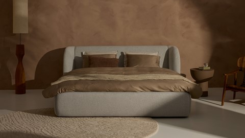 Bed Cove - Fine bouclé, light grey