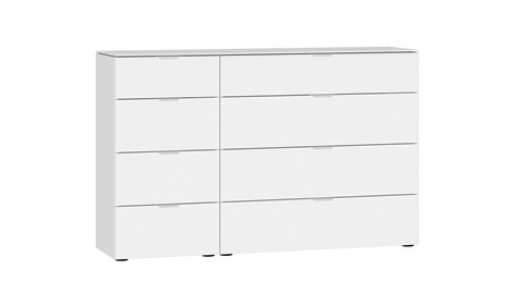 Commode Switchline 8 laden, premium wit/glas bianco