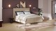 Boxspring Emerald linen touch vlak met gestoffeerd matras, beige