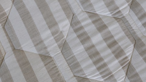 HappyBed Stripes Melange - dekbed zonder overtrek, beige+wit