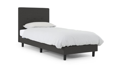 Boxspring Invito vlak met Bridge matras, donkergrijs