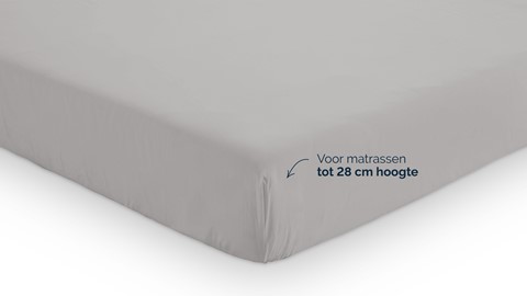 Hoeslaken B Bright Percale, lichtgrijs