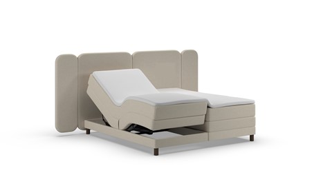 Elektrische boxspring Ridge - Wool look, natural
